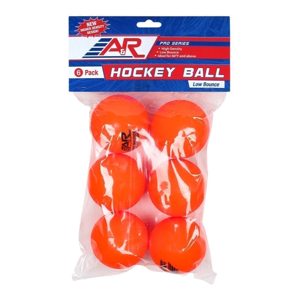 A&R Orange Street Hockey Ball Low Bounce - 6 Pack - Pucks & Balls