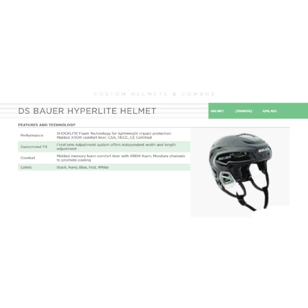 Bauer Vapor Hyperlite Custom Hockey Helmet - 12 Pack - Custom Player Helmets